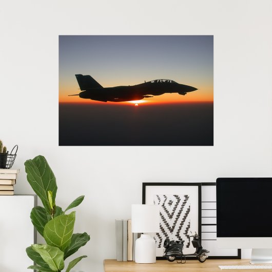 F14 Tomcat Fighter Jet Afghanistan Large Canvas Poster (Thuiskantoor)