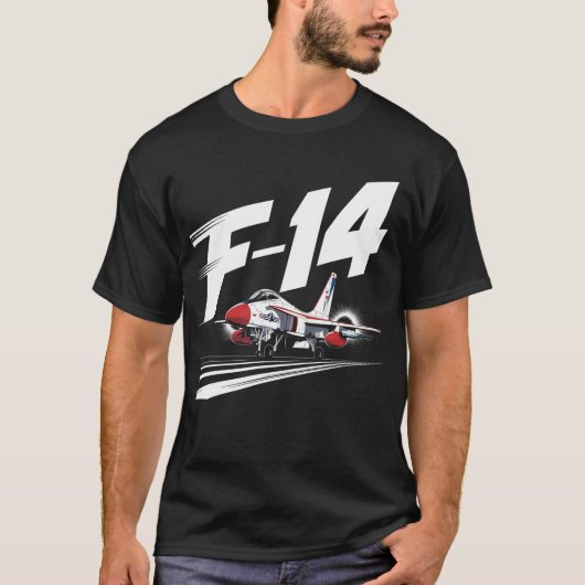 F14 Tomcat - rood, wit en blauw T-shirt (Voorkant)