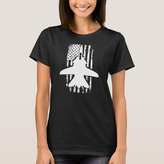 F14 Tomcat US Vlag Vliegtuig Jet Plane Airc T-shirt (Voorkant)
