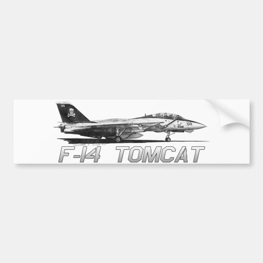 F14 Tomcat VF-103 Jolly Rogers - tekening Bumpersticker (Voorkant)