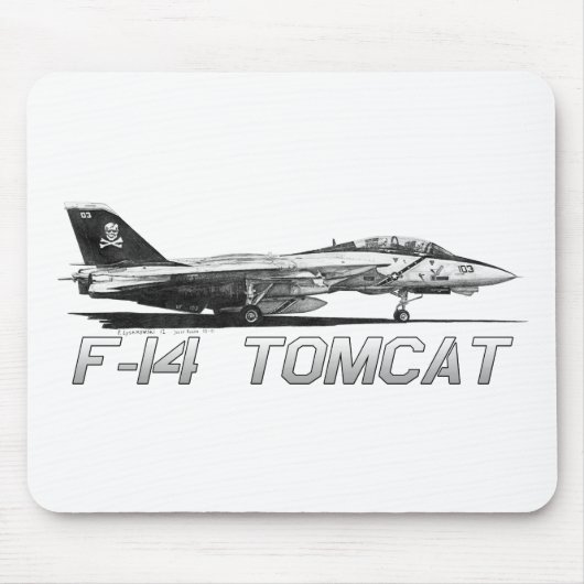 F14 Tomcat VF-103 Jolly Rogers - tekening Muismat (Voorkant)