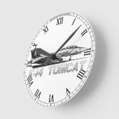 F14 Tomcat VF-103 Jolly Rogers - tekenklok Ronde Klok (Hoek)