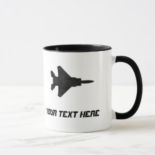 F15 Eagle Fighter Jet Silhouette AirForce Vliegtui Mok