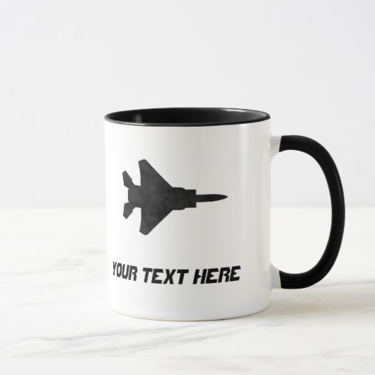 F15 Eagle Fighter Jet Silhouette AirForce Vliegtui Mok (Rechts)