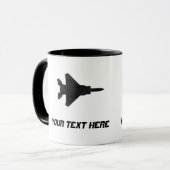 F15 Eagle Fighter Jet Silhouette AirForce Vliegtui Mok (Voorkant links)