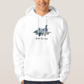 F16 Falcon en Pilot Cartoon ontwerp Hoodie (Voorkant)