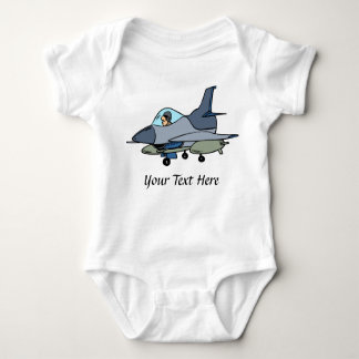 F16 Falcon en Pilot Cartoon ontwerp Romper