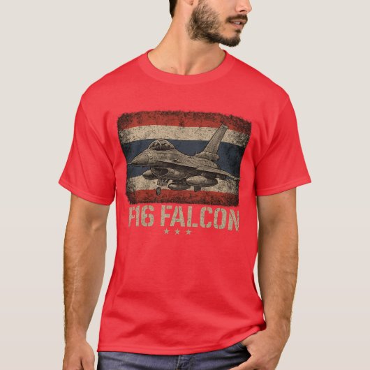 F16 Falcon Jet Patriottisch vliegtuig T-shirt (Voorkant)