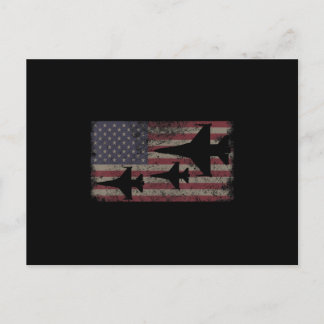 F16 Fighter Jet Plane USA Flag Patriot Aankondigingskaart