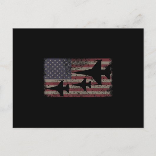 F16 Fighter Jet Plane USA Flag Patriot Aankondigingskaart (Voorkant)