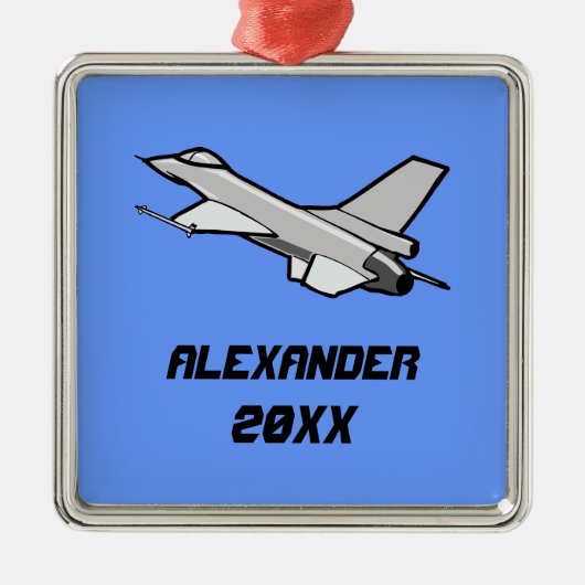 F16 Fighting Falcon-ontwerp Metalen Ornament (Voorkant)