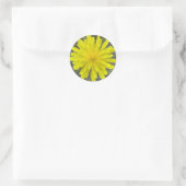 F16 Gele Wilde Bloem Koning Duivel Ronde Sticker (Tas)