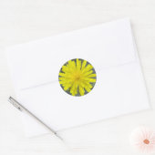 F16 Gele Wilde Bloem Koning Duivel Ronde Sticker (Envelop)