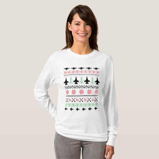 F16 Kerstshirt T-shirt (Voorkant volledig)