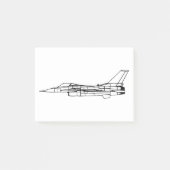 F16 Militair Vuurvliegtuig Silhouette Post-it® Notes (Voorkant)