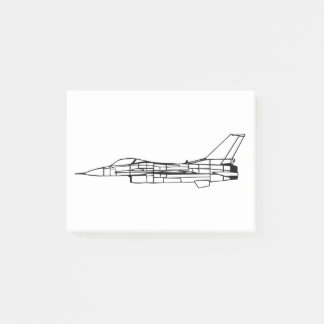 F16 Militair Vuurvliegtuig Silhouette Post-it® Notes