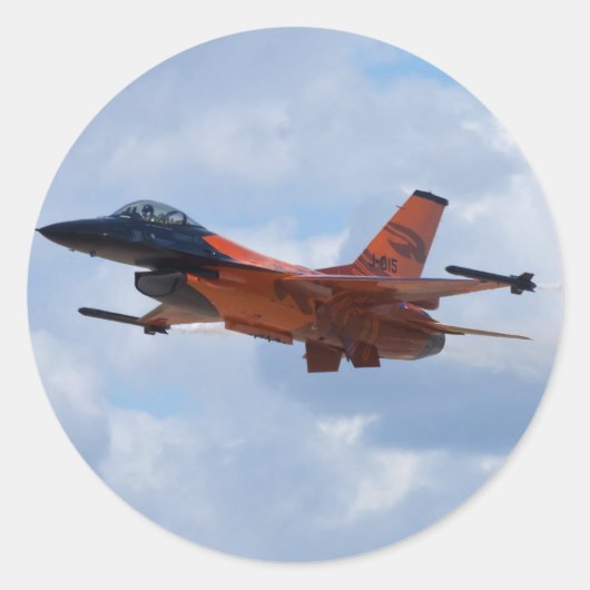 F16 Strijd tegen valk Ronde Sticker (Voorkant)