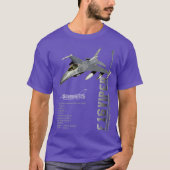 F16 Viper Fighting Falcon Jet FightersSpecificatie T-shirt (Voorkant)