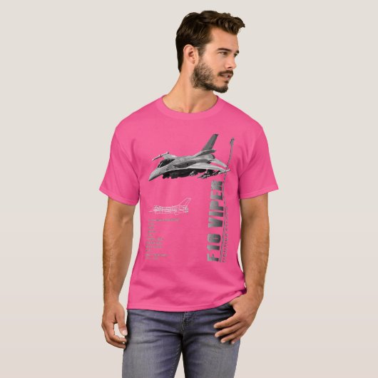 F16 Viper Fighting Falcon Jet FightersSpecificatie T-shirt (Voorkant volledig)