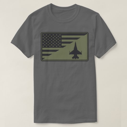 F16 Viper US-vlag gedempt T-shirt (Design voorkant)