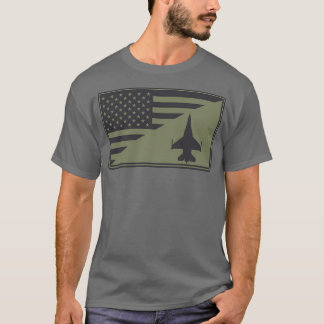 F16 Viper US-vlag gedempt T-shirt