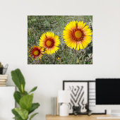F17 Gele wilde bloemen Gaillardia Poster (Thuiskantoor)