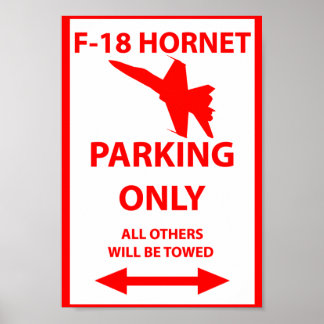 F18 Alleen parkeertekens voor paarden Poster