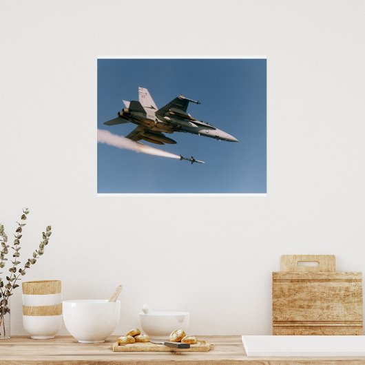 F18 Fires Sidewinder Poster (Keuken)