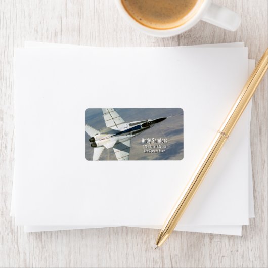 F18 Hornet Jet Fighter Persoonlijk adreslabel Etiket (Insitu)