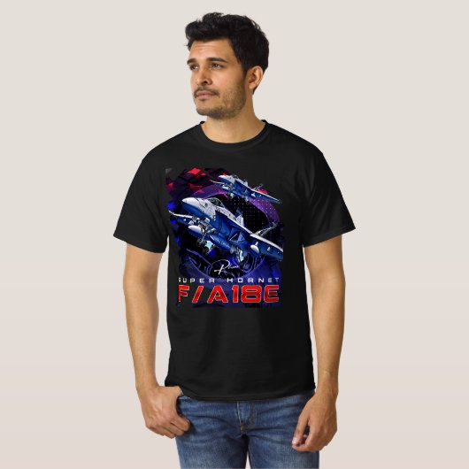 F18 Hornet Rhino USAF US NAVY Fighter Jet T-shirt (Voorkant volledig)