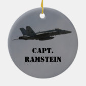 F18 Hornet straaljager tijdens de vlucht Keramisch Ornament (Achterkant)