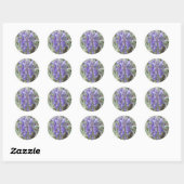 F18 Paarse wilde bloemen Ronde Sticker (Vel)