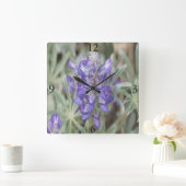 F18 Paarse wilde bloemen Vierkante Klok (Huis)