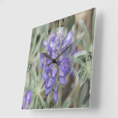 F18 Paarse wilde bloemen Vierkante Klok (Hoek)