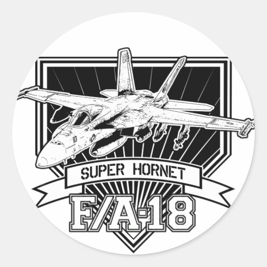F18 Super Hornet Ronde Sticker (Voorkant)