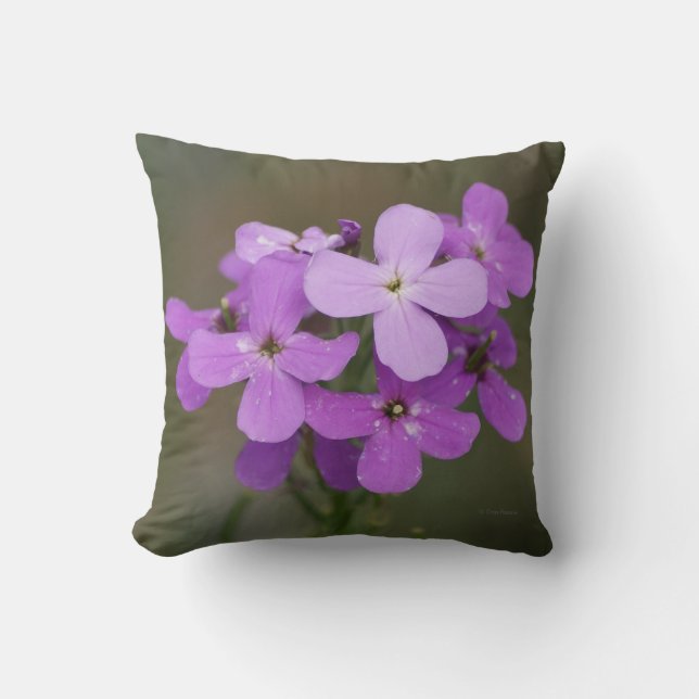 F19 Paarse Wildbloemen Dames Rocket Kussen (Voorkant)