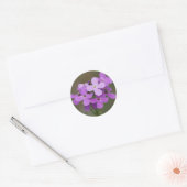 F19 Paarse Wildbloemen Dames Rocket Ronde Sticker (Envelop)