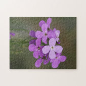 F19 Paarse Wilde Bloemen Dames Raket Legpuzzel (Horizontaal)