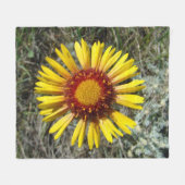 F1 Gele Wilde Bloem Gaillardia Fleece Deken (Voorkant (Horizontaal))