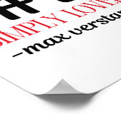 F1 Max gewoon een leuke Sticker Poster (Hoek)