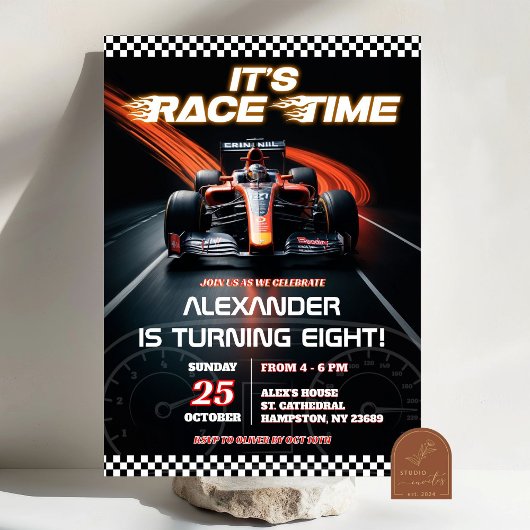F1 Racing Rode Auto Verjaardagsjongen Kaart