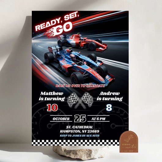 F1 Twee Raceauto Verjaardag Kaart