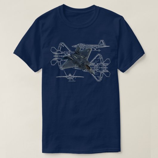 F22 Blauwdrukken T-shirt (Design voorkant)