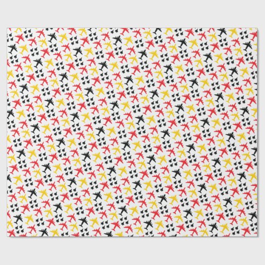 F22 C17 KC135 in Rood Gouden Geel en Zwart Cadeaupapier (Vlak)