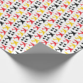 F22 C17 KC135 in Rood Gouden Geel en Zwart Cadeaupapier (Hoek)