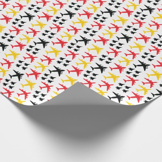 F22 C17 KC135 in Rood Gouden Geel en Zwart Cadeaupapier (Hoek)