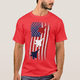 F22 Raptor American Flag op 4 juli Red White Blu T-shirt