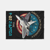 F22 Raptor Amerikaanse patriottische jager 4e van Fleece Deken (Voorkant (Horizontaal))