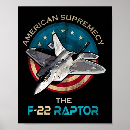 F22 Raptor Amerikaanse patriottische jager 4e van  Poster (Voorkant)