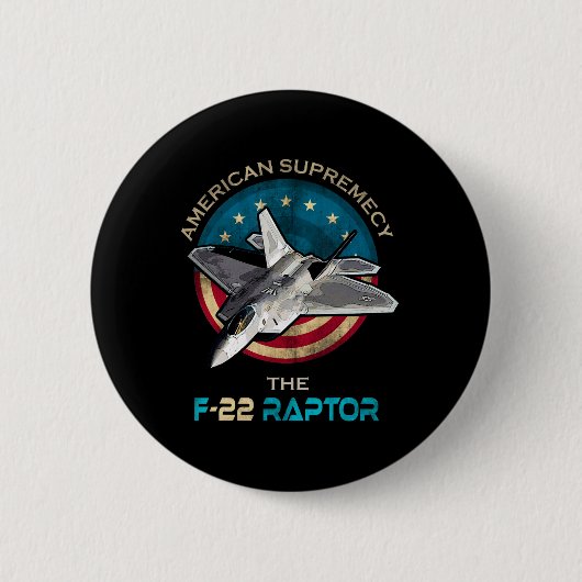 F22 Raptor Amerikaanse patriottische jager 4e van Ronde Button 5,7 Cm (Voorkant)